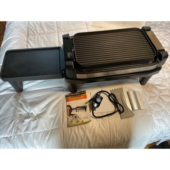 Wolfgang Puck Indoor/outdoor Reversible Grill Griddle With Stand New No Box - Picture 2 of 11